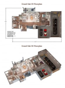 Grand Oak 2D and 3D Floorplans